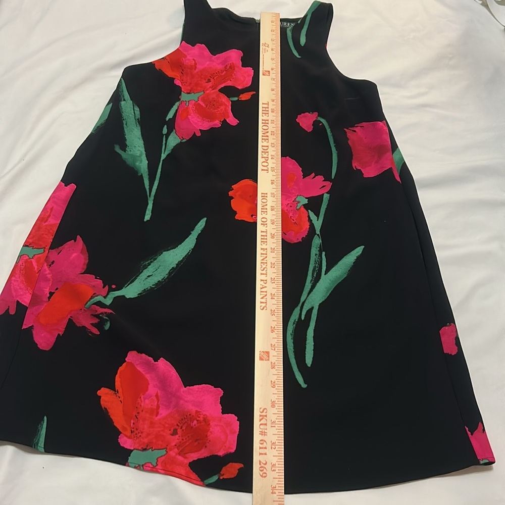 Ralph Lauren Floral Women’s Mini Black and Pink size 10 - Picture 4 of 8